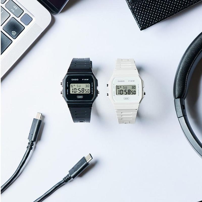 Casio Black Dual Display Digital Watch F-91WB-1AEF 2