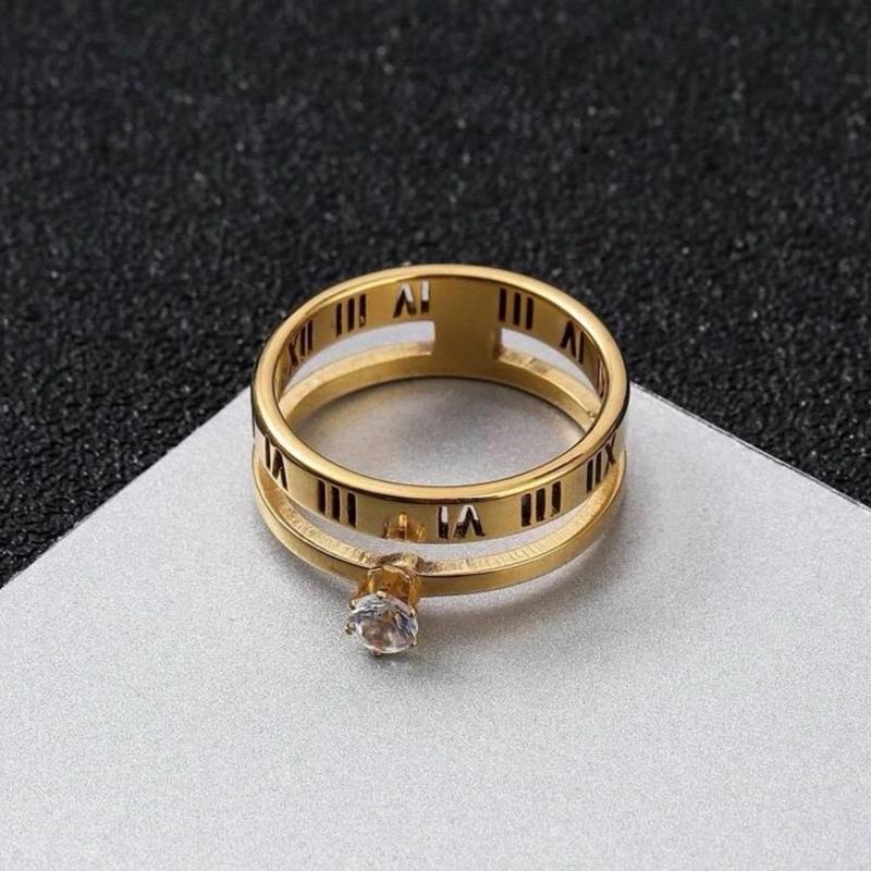 Stainless Steel Unisex Ring with Roman Numerals and Cubic Zirconia for Any Occasion moissanite gold jewellery silver jewellery 2