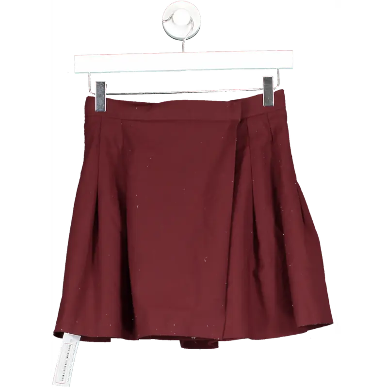 ASOS Red Wrap Pleat Mini Skirt UK 6 0