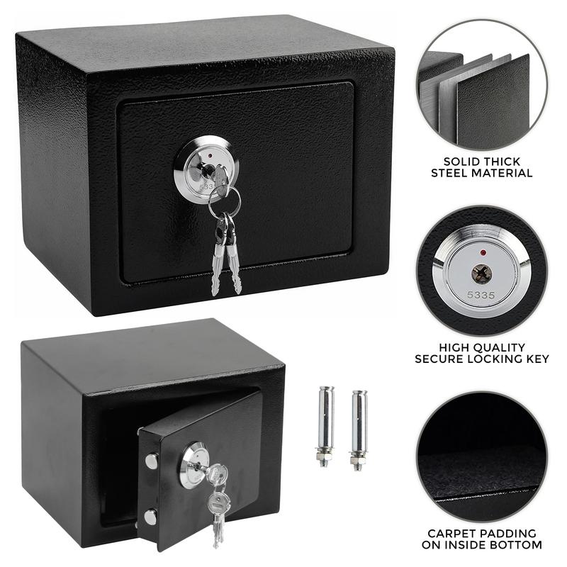 4.6L SOLID STEEL SAFE HEAVY DUTY FIREPROOF HOME OFFICE SAFES 3