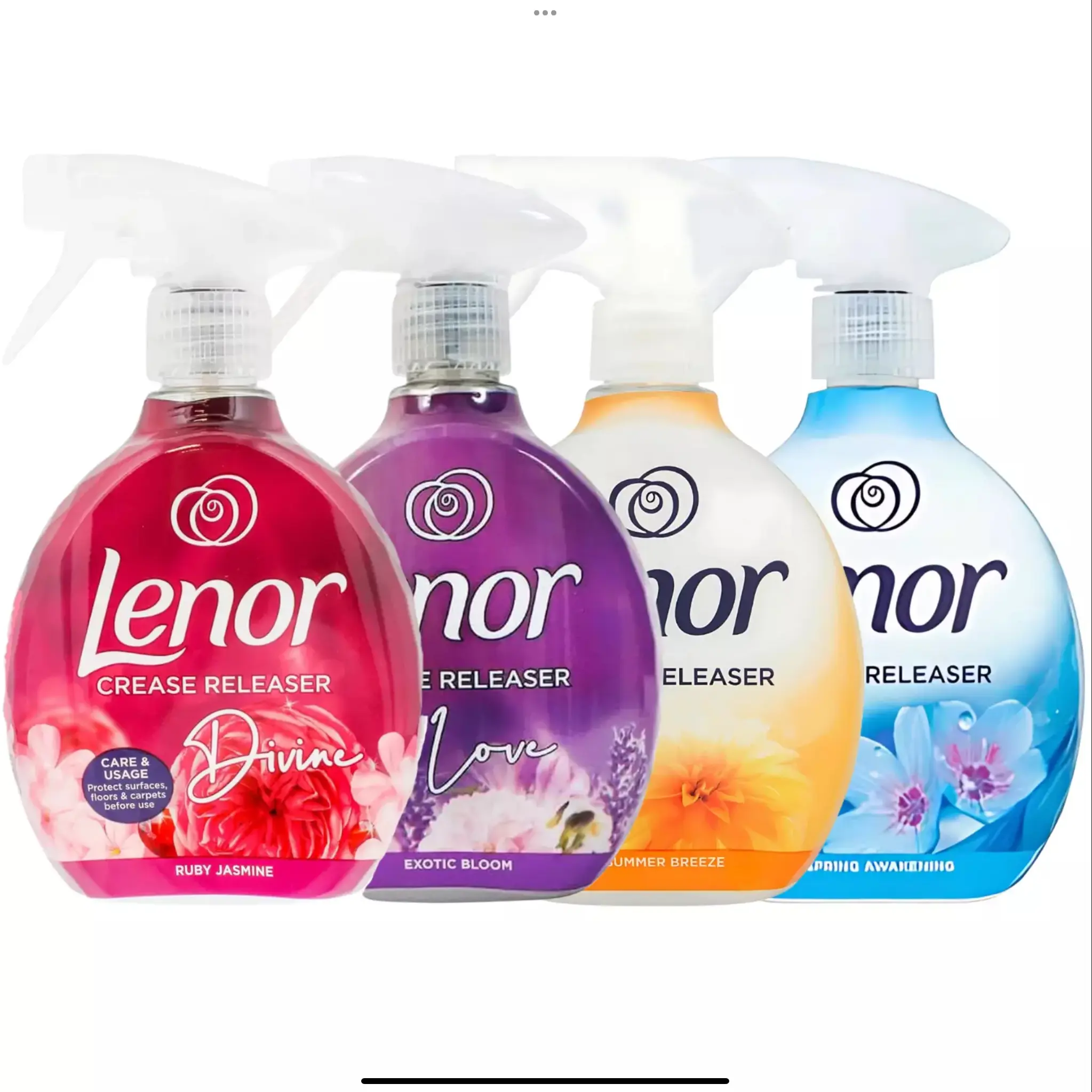 3 X Lenor Crease Releaser Spray, Removes Creases in Fabric 500ml Select fragranc Household Bottles Cleaner
