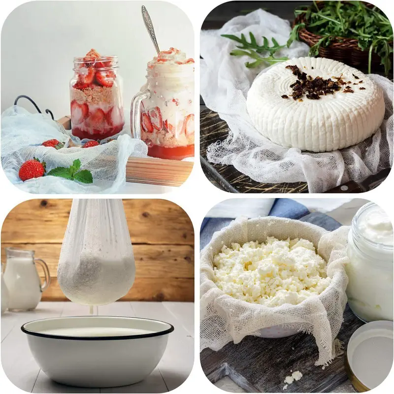 Cotton Cheese Cloth - Ideal for Straining and Draining to Achieve the Perfect Texture in Your Culinary Creations Cleaning Kitchen Mesh Baking Lightweight 4