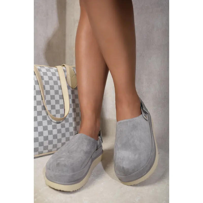 iKrush Chunky Slingback Closed Toe Clog Sandals i37352  Closed Toe Slingback Chunky Low Heel Regular Length Regular Fit 8