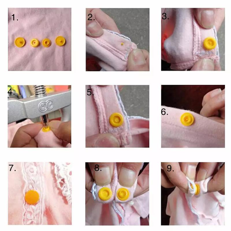 360pcs 24 Colours T5 Plastic Buttons Stubs Fastener KAM Snaps Snap Pliers Plastic Snap Buttons Fasteners for Sewing, Clothing,Diaper, Bibs and Crafting DIY Clothing 8