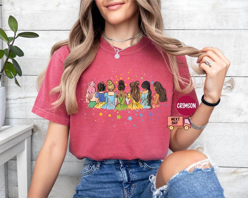 Comfort Colors Retro Dney Princess T-shirt, Watercolor Ariel Shirt, Dney Trip Shirt, Dney Princess T-shirt, Dneyworld Gift 4