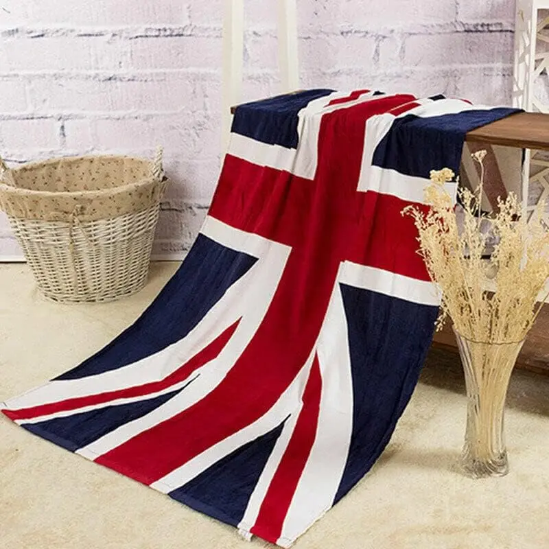 FoneFunShop Union Jack British Flag Printed Beach Towel 100% Cotton Bathroom