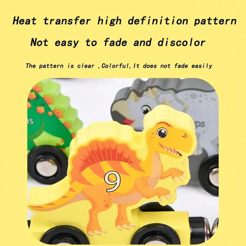 Dinosaur Train Toy, 1 Set Number Train Montessori Toy for Toddlers, Block Assembly Toy for Birthday, Birthday Gifts for Kids 1 year old girl toys early educational baby development 5