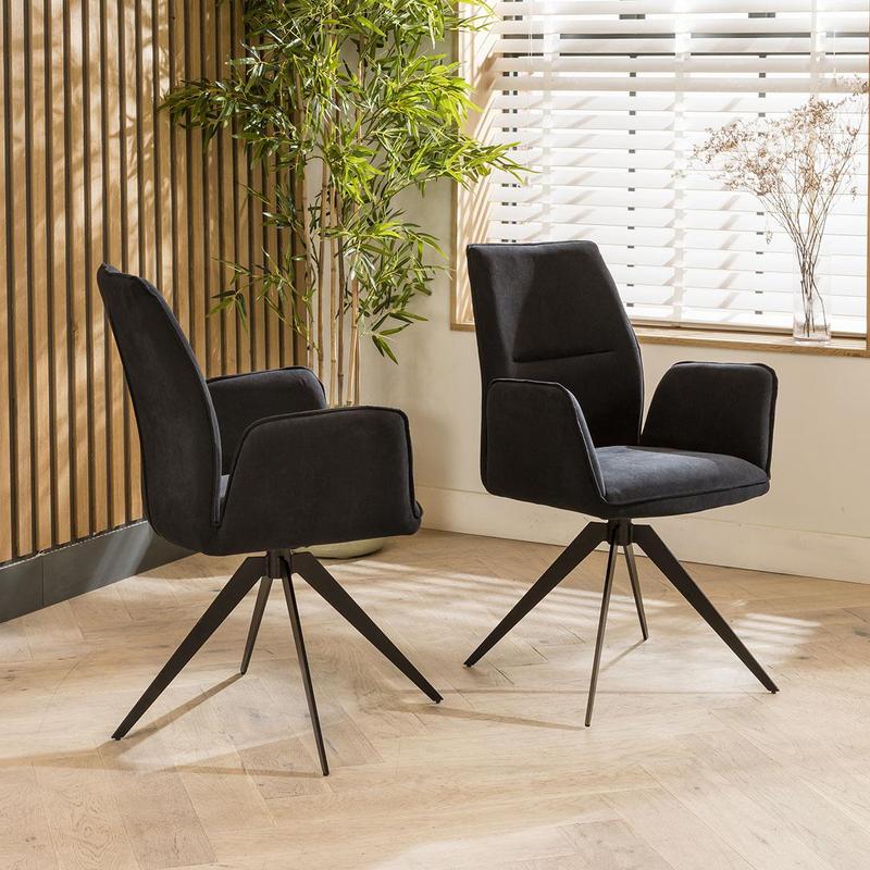 Nova 8 Seater Modern Dining Set Black & Taupe 3