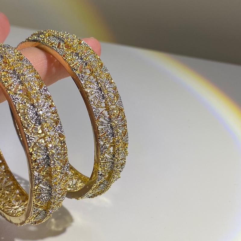 1ct authentic asian gold and silver 2 piece bangle 3