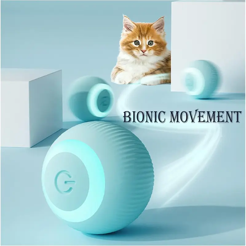 Intelligent Interactive Cat Toys Ball with LED Lights, Cat Toys, Automatic Moving Rolling Ball for Indoor Cats, Cat Automatic Toy 1