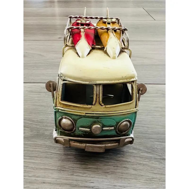 Vintage Style Floral Camper Van Ornament Tin Metal Retro Antique Home Decor 2