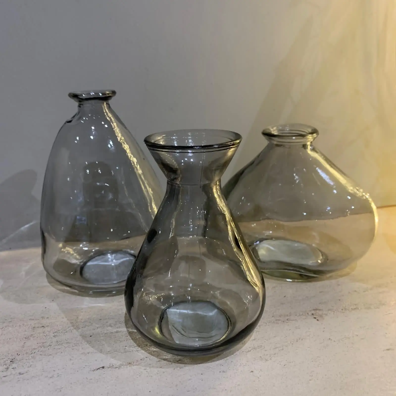 Smoked Grey Mini Glass Bubble vase