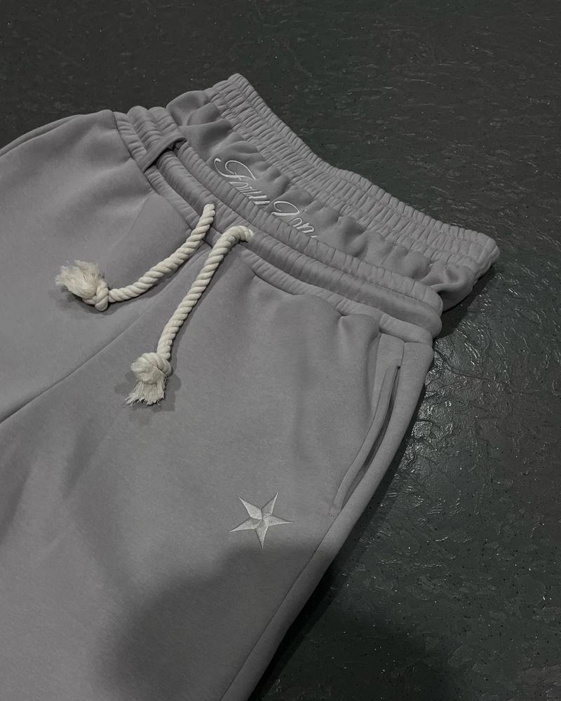 Product Introduction of Y2K Harajuku Loose Double Waisted Sweatpants American Solid Color Hip Hop Drawstring Waist Jogger Letter Embroidery Casual Pants 4