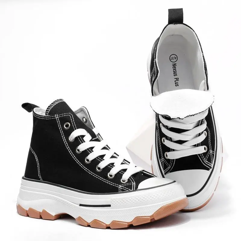 Ladies Women Chunky Sole  Lace Up High Top Casual Hike Platform Round Toe Trainers Sneakers Walking Shoes size UK 3-8 Footwear Sports Shoes Running Runner Training Closed Athletic Girl Valentine Gift for her Valentine Sale Valentine Gifts 2
