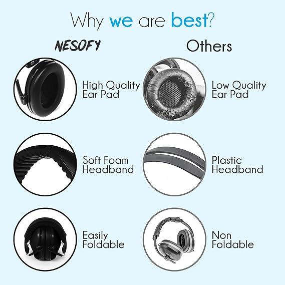 Ear Defenders Children – Ear Protection & Noise Cancelling Kids Ear Defender Age 3-16 Year - Foldable & Adjustable Headphones Autism for Baby – 26db SNR 4