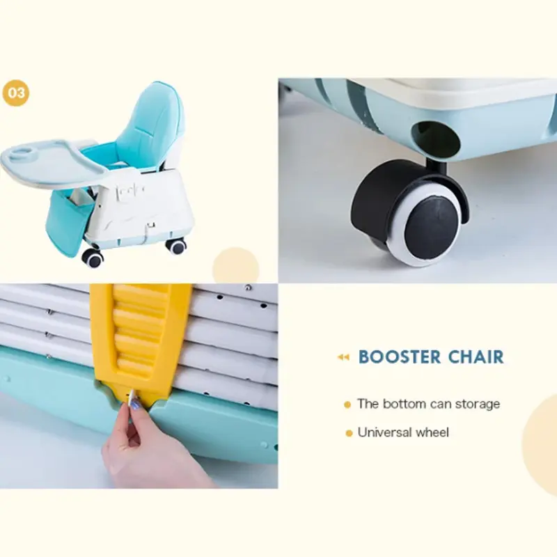 3-in-1 Baby High Chair – Portable, Adjustable, and Comfortable Dining Chair with 3-Point Safety Belt, Foldable Backrest, and Detachable Tray 2