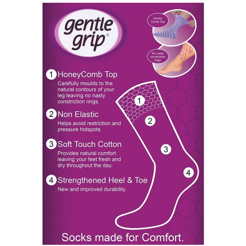 New 3/6 Pairs Gentle Grip Non Elastic Diabetic Soft Cotton Socks Men Women UK4-8 Menswear Day Plain Long 5