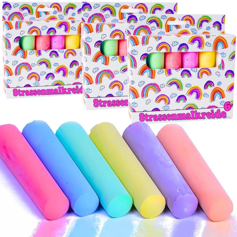 18 Pieces Chalk Set, Sidewalk Chalk, 3 Box Sidewalk Chalk for Kids, Chalk for Kids, Road chalk, Sidewalk Chalk Sets For Kids, Outdoor Art Activities for Kids Outdoor Side Walk Outside Drivewa 6371 0
