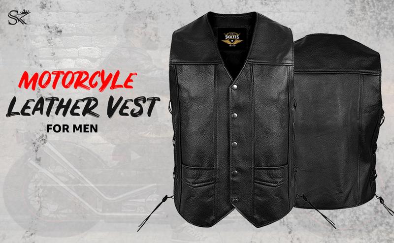 Product Introduction of Men's Black Leather Waistcoat with Side Laces and Multiple Pockets 2 Concealed Carry Gun Pockets Riding Biker Vest 1