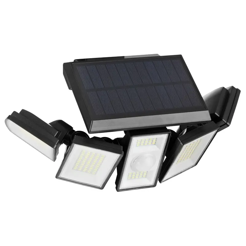 300 LED Solar Security Light - 3 Lamp Heads, 7000K Brightness, Motion Sensors - Durable, IP65 Waterproof - Outdoor Solar Powered Lighting for Garden, Decking, Yard, Patio, Garage 2