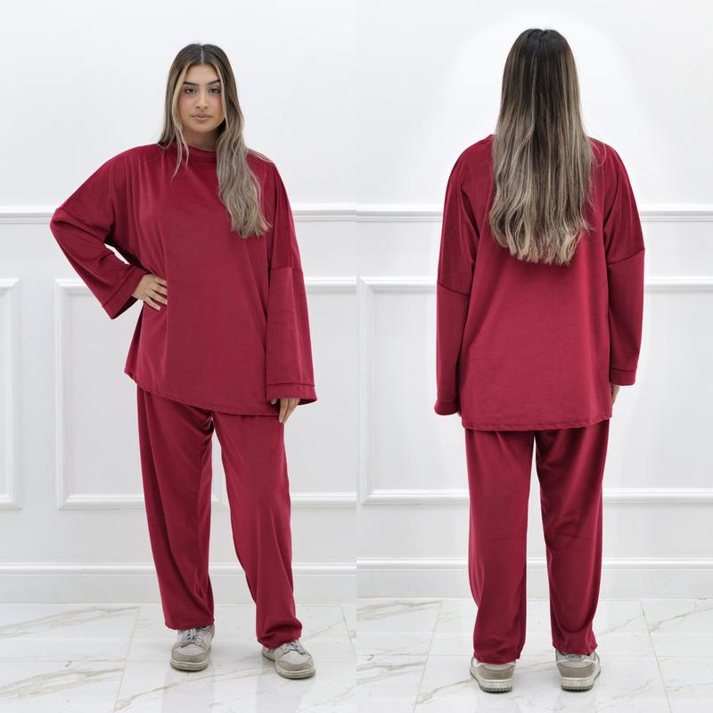 Soft Relaxed Plush Velvet Co-Ord (2 Piece Set) Womenswear Comfy Elegance Comfort Comfortable 5