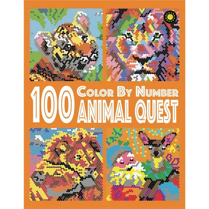 100 Animal Quest Color By Number: color quest activity book with 12-color palette