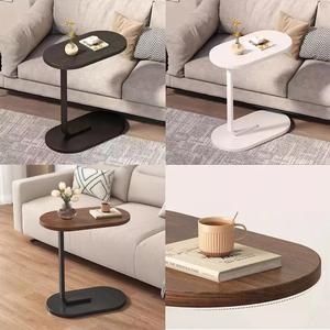 C-Shaped Side Table for Sofa Coffee End Tables Living Room Bedside Tables UK Non-Foldable Multi-Functional Adjustable Height Durable MDF Material Space-Saving Stylish Modern Style
