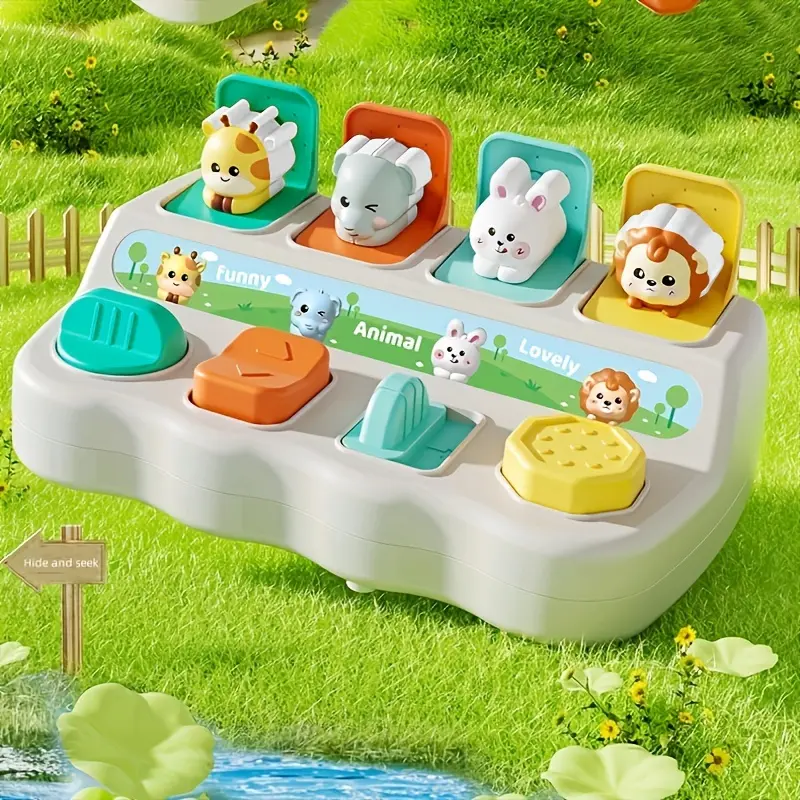 Pop-Up Animal Toy - Interactive Hide & Seek Box for Youngsters, Enhances Logic & Motor Skills, Perfect Birthday or Holiday Gift (Color Varies) 0