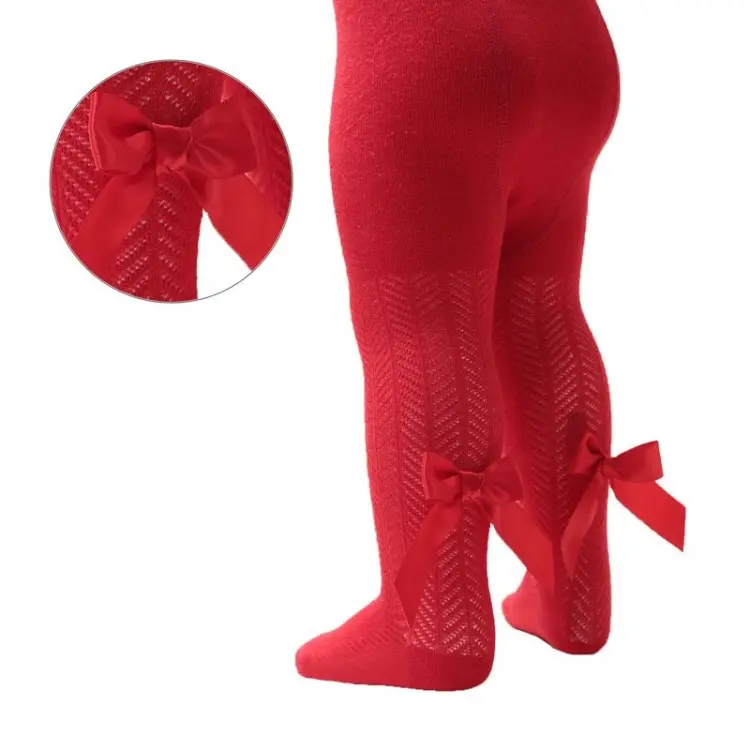 Red Chevron Bow Tights
