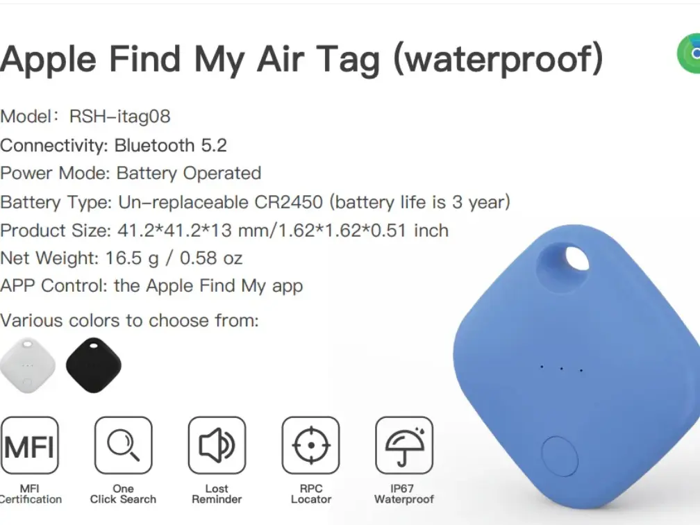 Oscanna GPS Tracker Tag 08 compatible with apple findmy 3yr battery