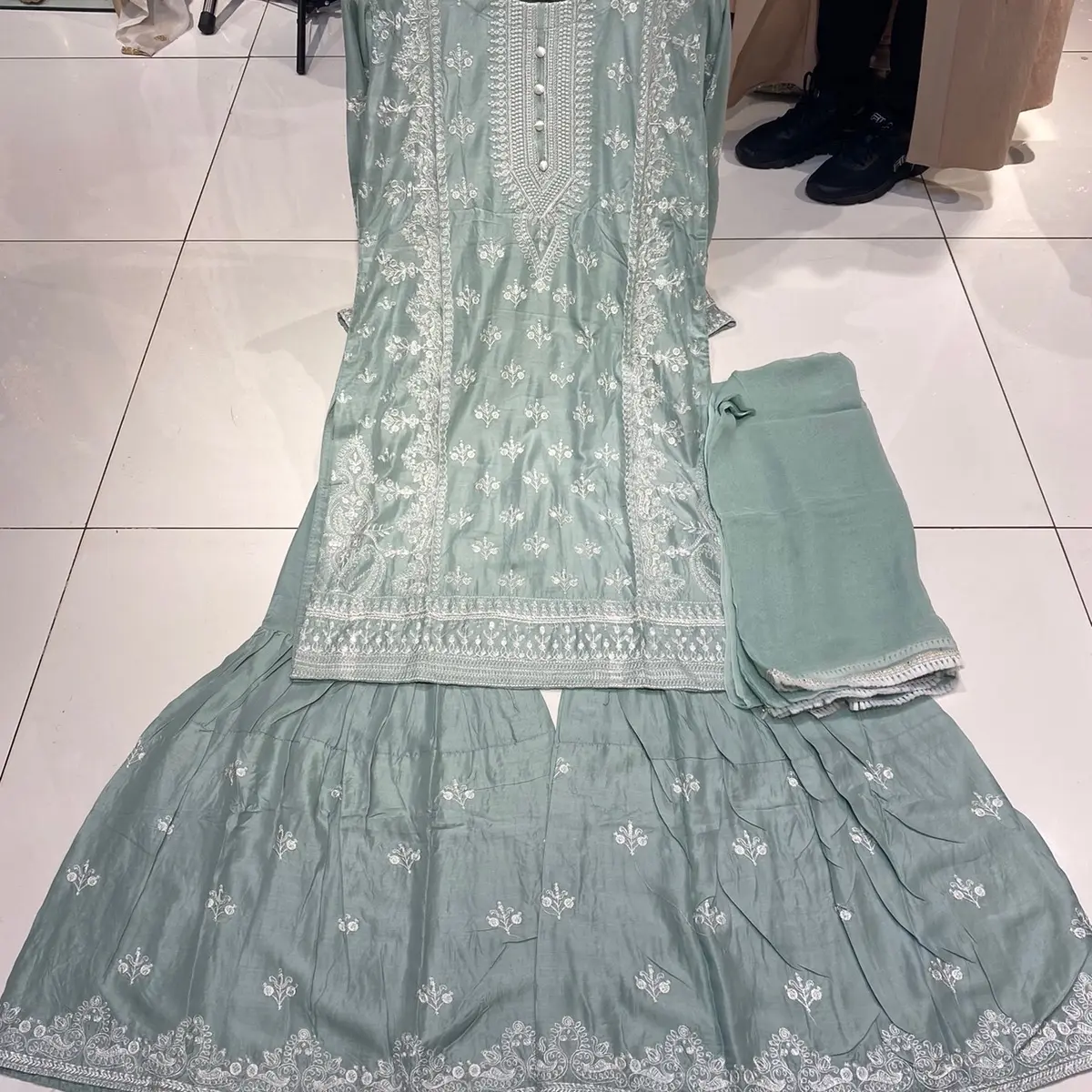 0027 linen material gharara suit
