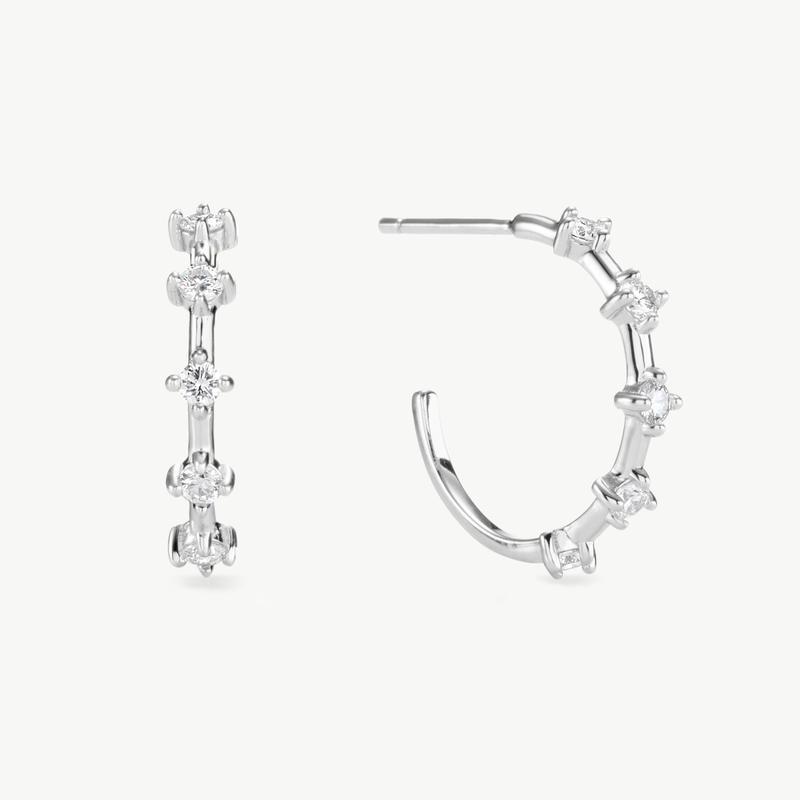 'Astra' Lab Diamond 0.4ct Hoops in Sterling Silver or 18ct Gold Vermeil 3
