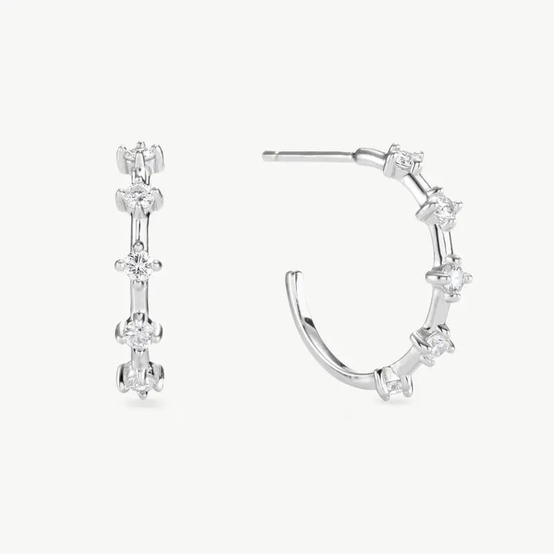 'Astra' Lab Diamond 0.4ct Hoops in Sterling Silver or 18ct Gold Vermeil 3