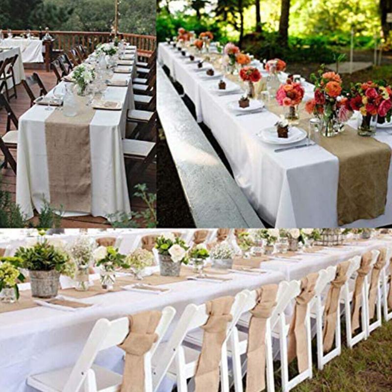 10Mx30CM Hessian Table Runners Hessian Roll Fabric Burlap Jute Rustic Wedding UK 8