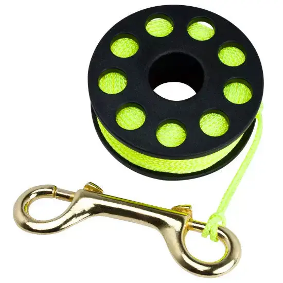 Aquatec Scuba Diving Finger Spool (30m) and Double Ended Brass Clip 2