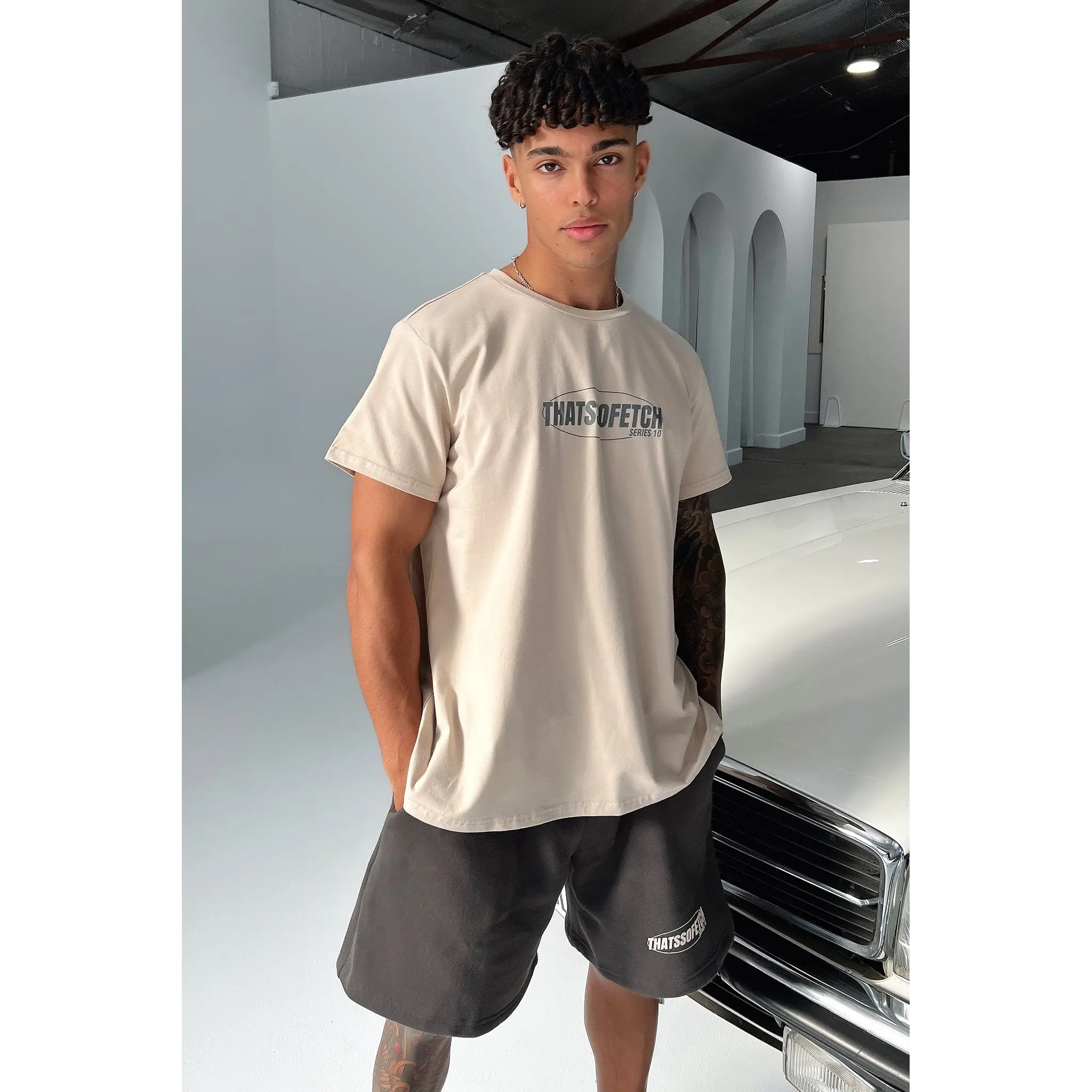 Thats So Fetch Series 10 Oversized Tee - Beige