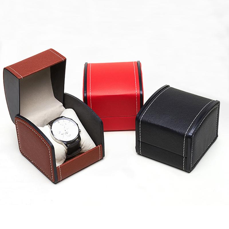 1 Pcs High Quality Single Watch Case, PU Leather Watch Travel Case with Removable Cushion, Jewelry Storage Case Organizer Portable Square Watch Box 6