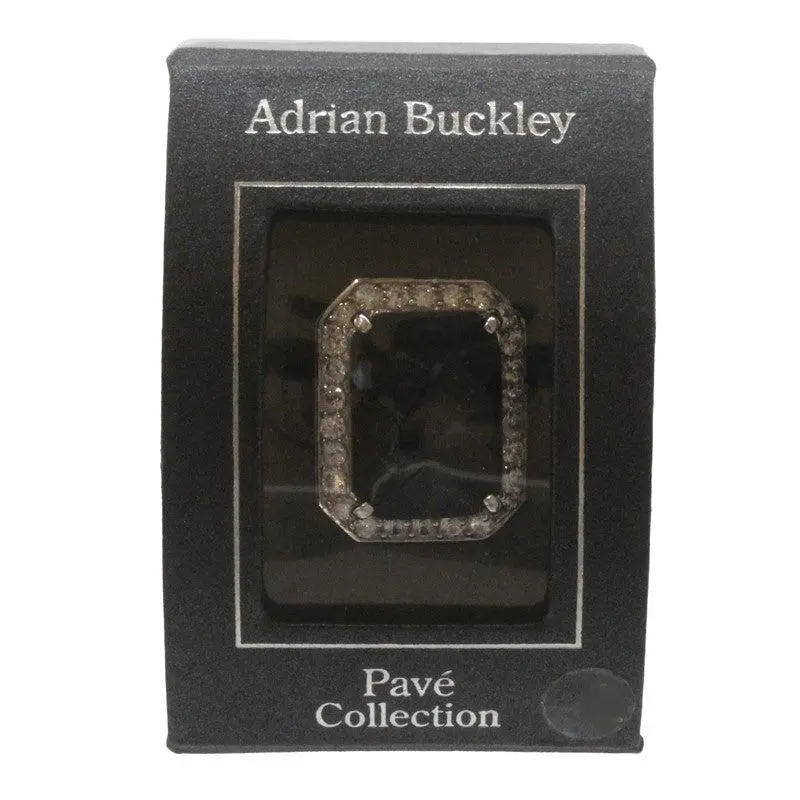 Adrian Buckley Pave Collection Square Black & Silver Ring CRZ343M (M) 1