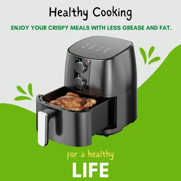 Domestic King 4L Air Fryer With Free Recipe Book- DK18056 2