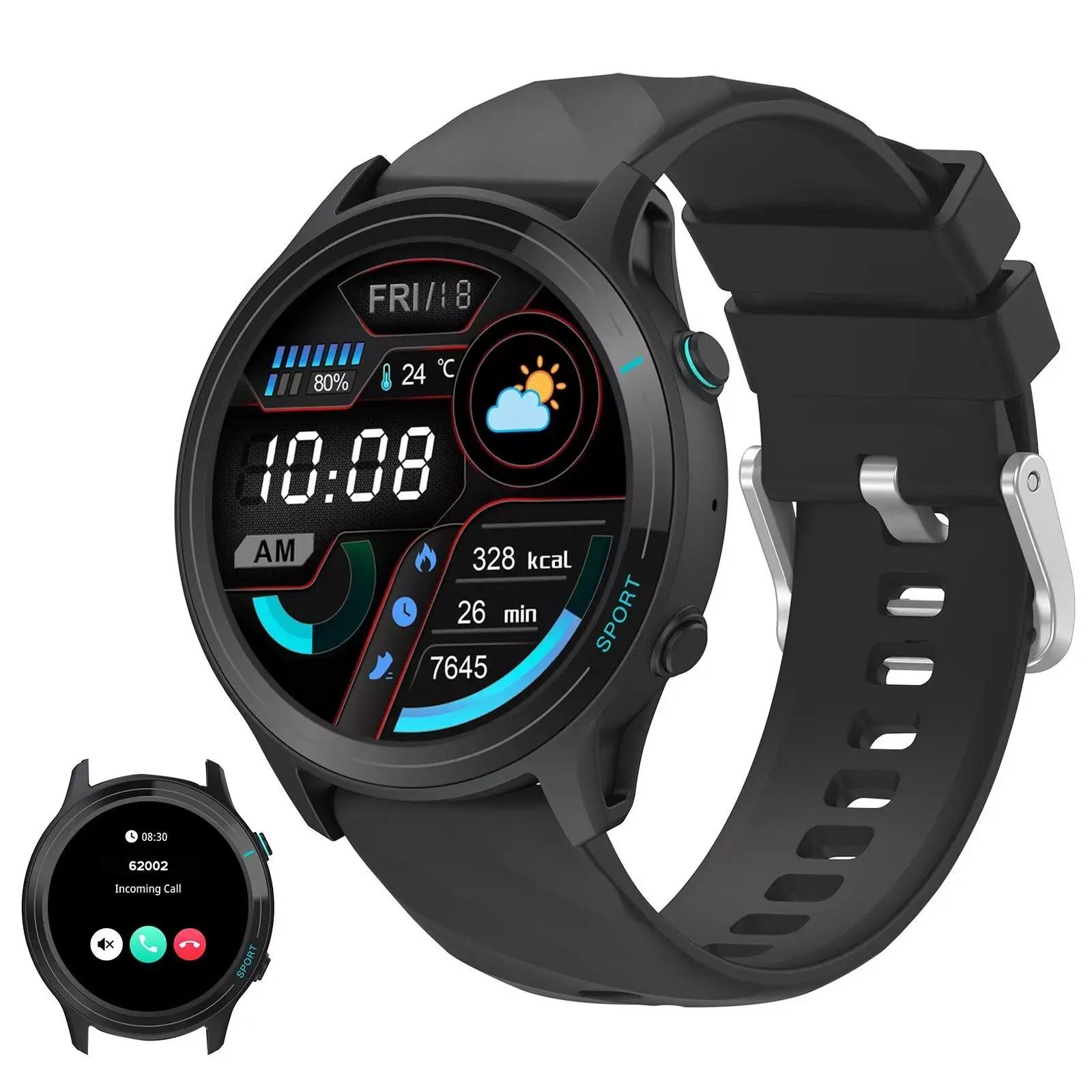 Alexa Smart Watch with Bluetooth Calls, Heart Rate Monitor, Blood Pressure Tracker for iPhone and Samsung - Smartphone, Wearable smart  watch