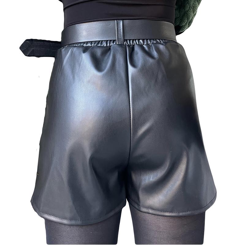 Faux Leather Skort 2