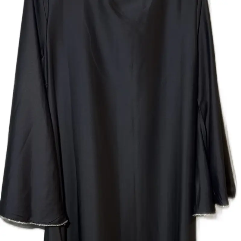 Satin Tie Back Abaya with Diamond Sleeve for Women