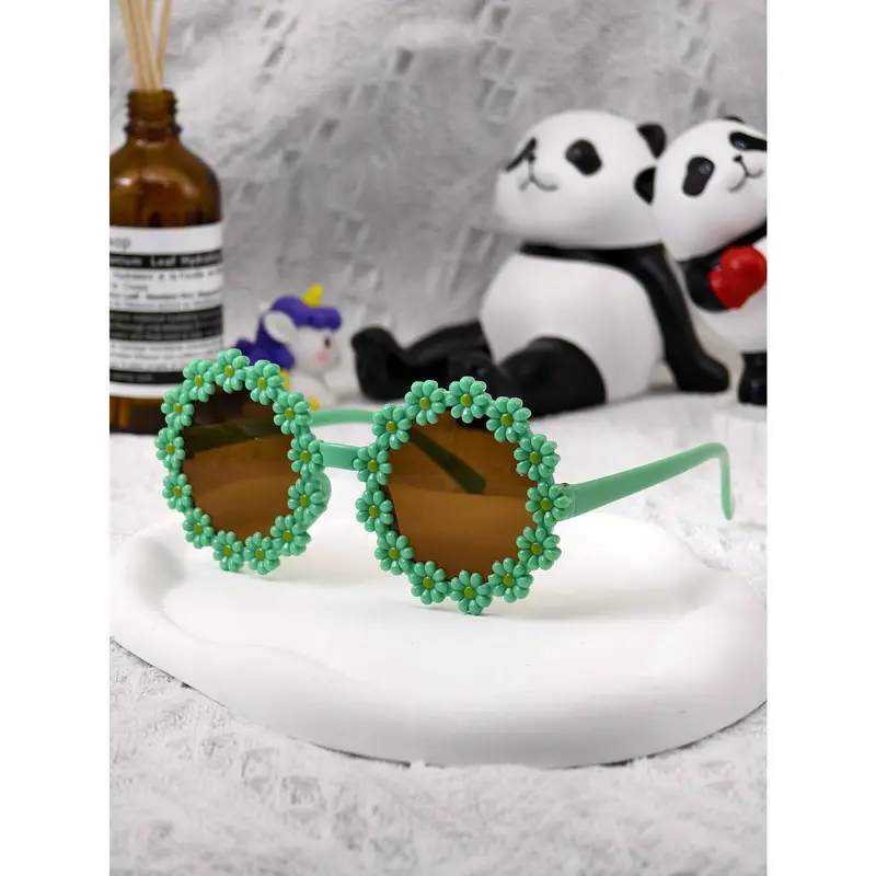 1pc/7pcs Children/Adult Fashionable Daisy Flower Decor Fashion Glasses Unisex, Outdoor Beach Photography Glasses, Baby Prop Eyewear 6
