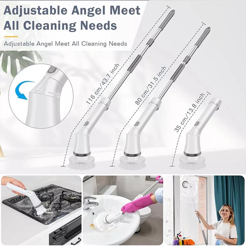 Electric Cordless Spin Scrubber Adjustable Cleaning Brush Powerful Turbo Scrub 3