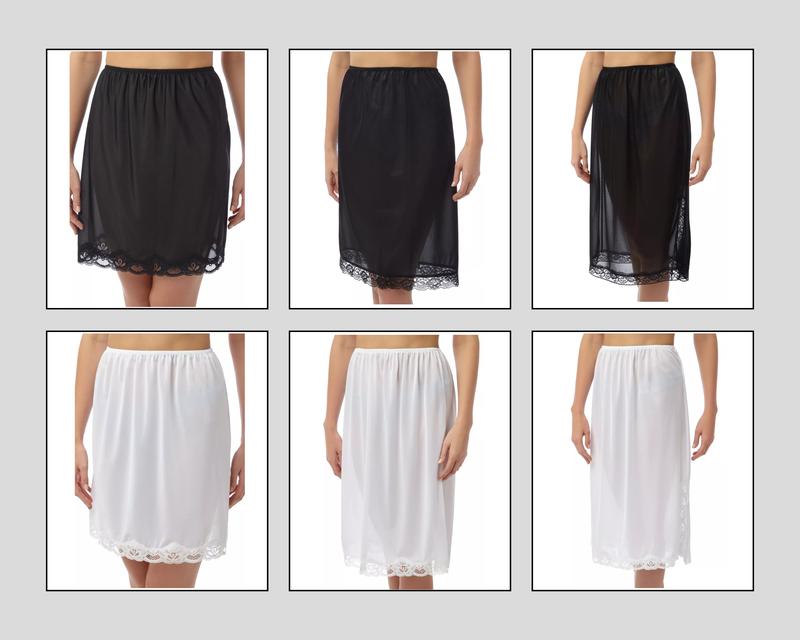 Marlon Polyster Lace Half Slip Cling Resist 18" 24" 27" Underskirt Womenswear Sizes UK 12-26 1