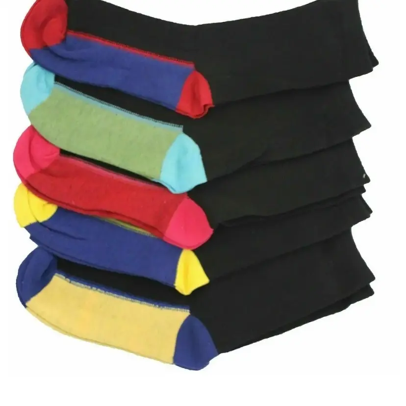 BOYS 10 PAIR FUNKY HEEL TOE DESIGN SOCKS IDEA SCHOOL WEAR COTTON RICH SIZES