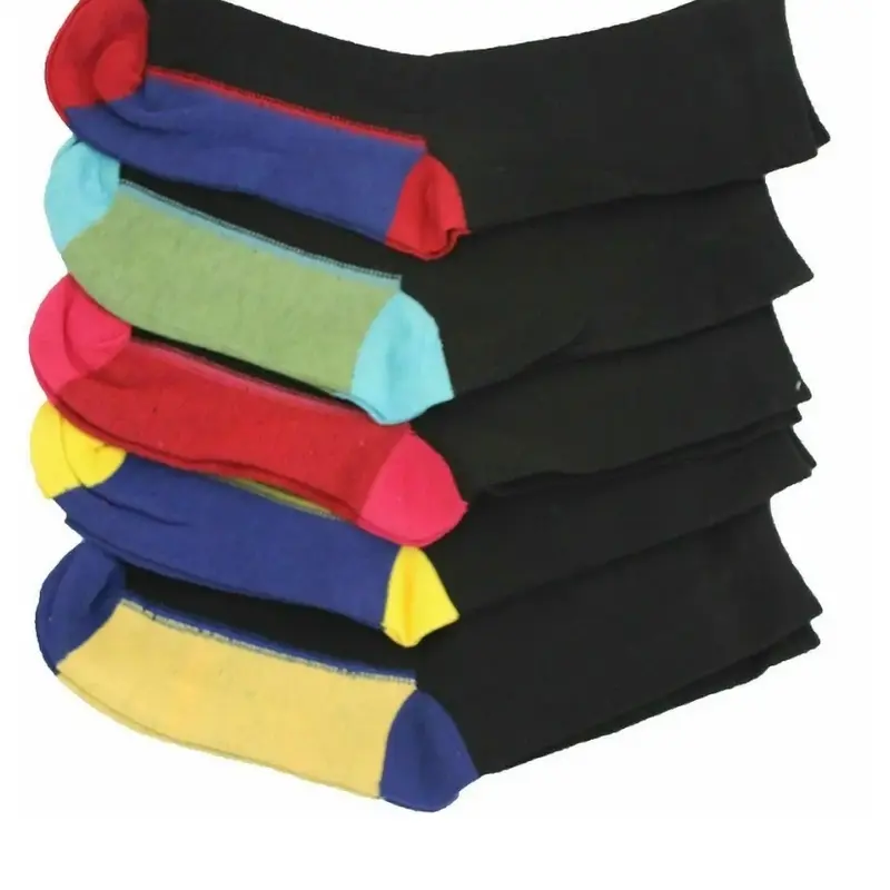 BOYS 10 PAIR FUNKY HEEL TOE DESIGN SOCKS IDEA SCHOOL WEAR COTTON RICH SIZES 0