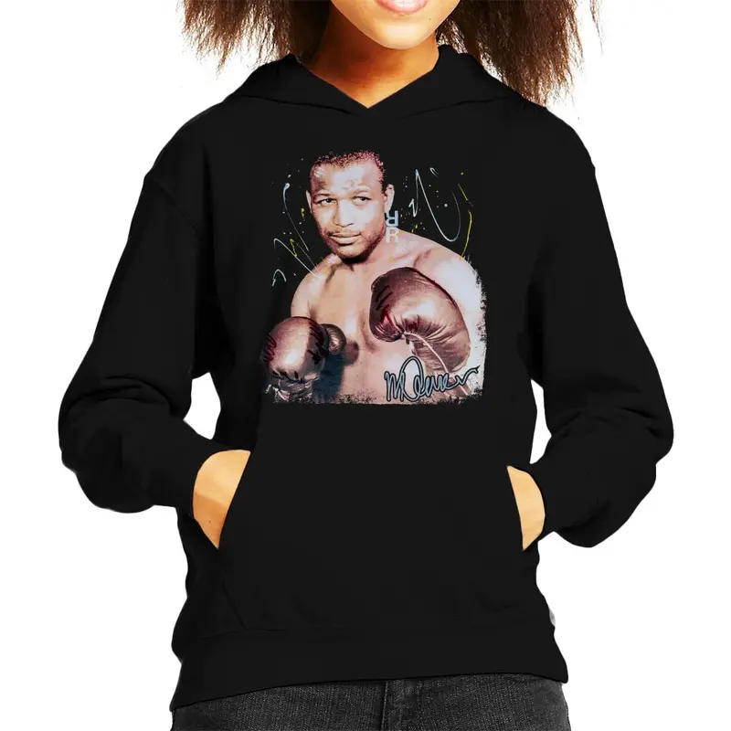 Sidney Maurer Original Portrait Of Sugar Ray Leonard Kid's Hooded Sweatshirt 0