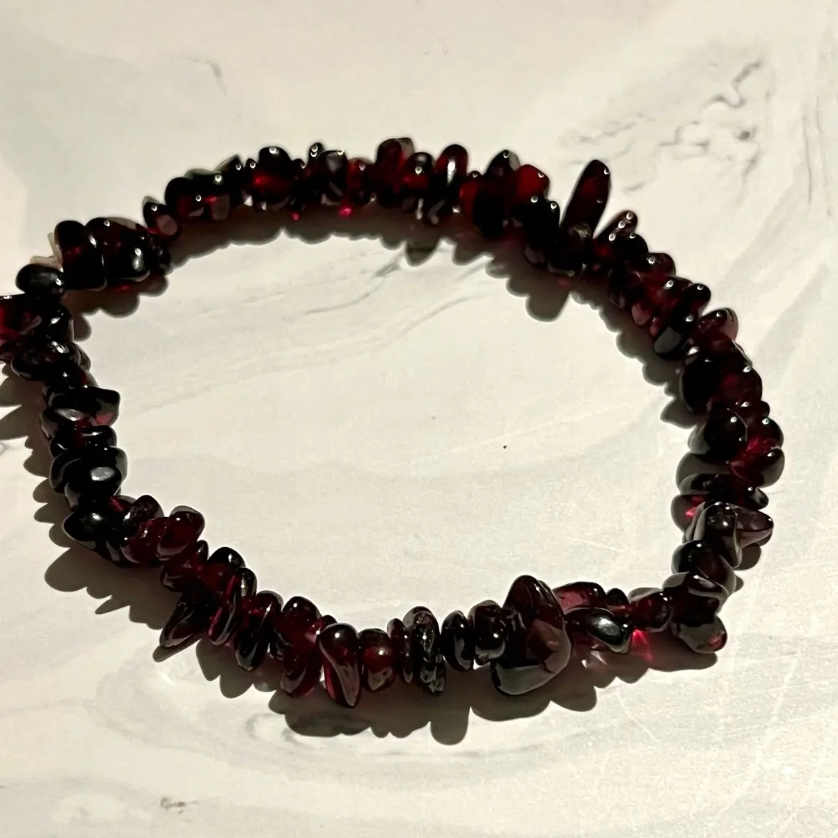 Rich Colour Garnet Natural Stone Bracelet for Women - Handmade Pomegranate Seed-Like Colour