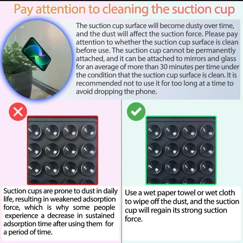 2pc Mount Cellphone Grip StandSilicone Phone Holder with Camera Lens Protection and Strong Suction for iPhone 16 and Other Smartphones - Installation 4